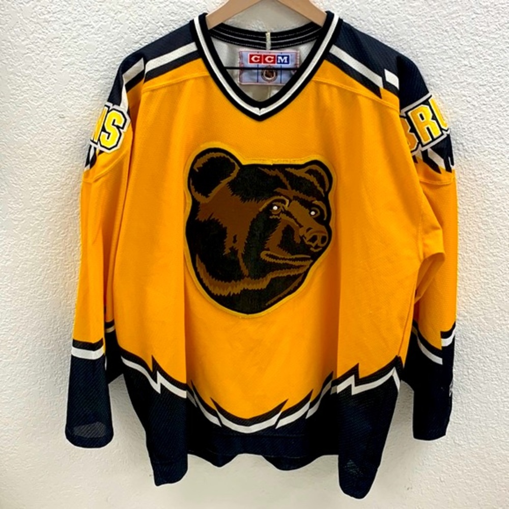 Vintage Boston Bruins NHL CCM Hockey Jersey Gold Size XL